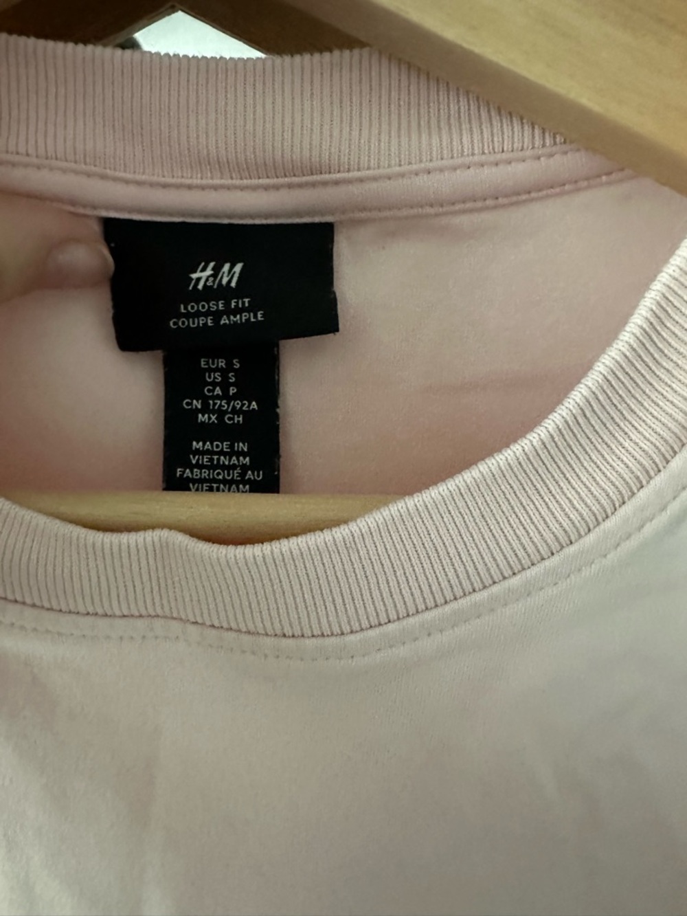 H&M Men’s Pale Pink Loose Fit Boxy Fit Crewneck Tee Small - Picture 6 of 7